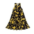 thumbnail image 5 of Abcomgle Cute Sundresses Dresses for Girls 10-12 Casual Halter Neck Sleeveless Girls Dresses Floral Print Sundresses Beach A-line Swing Skirt 13-14 Years,Orange, 5 of 7
