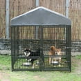 thumbnail image 6 of Dog Kennel Outdoor with Roof,4.5 x4.5 x4.9 ft Large Metal Dog Enclosure with Lockable Door for Small/Medium Dogs, 6 of 7
