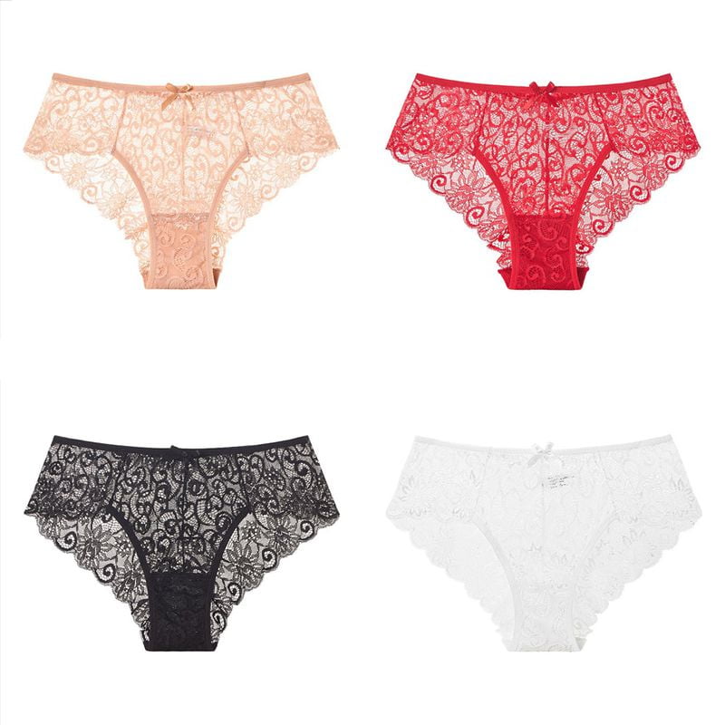 Floral Briefs Lace Knicker Panties Underwear Lingerie Low Rise Thongs 