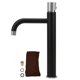 thumbnail image 1 of Grifo de lavabo de baño de cobre G1/2, grifo de agua mezcladora fría y caliente con caño curvo, blanco, 1 of 14