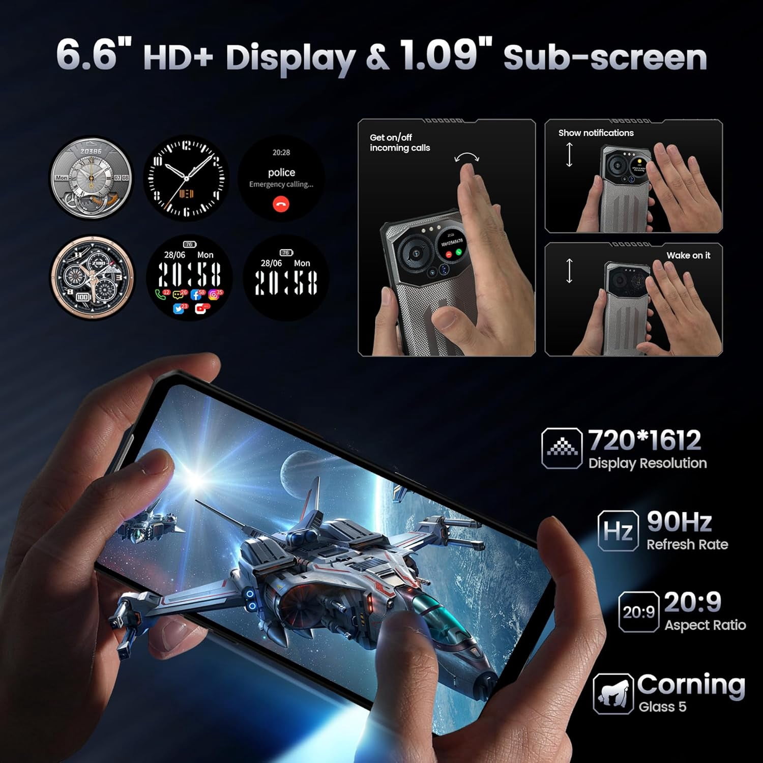 IIIF150 B3 Outdoor Mobile Phone Without Contract, 20(8 12)GB 256GB/1TB, 10800mAh/30W,black