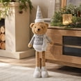 thumbnail image 4 of VORJELT Retractable Leg Christmas Bear Decor - Soft Stuffed Figurine with Adjustable Legs, Cute Holiday Ornament for Fireplace, Shelf & Table - Ideal Winter Gift for Family & Friends E, 4 of 7