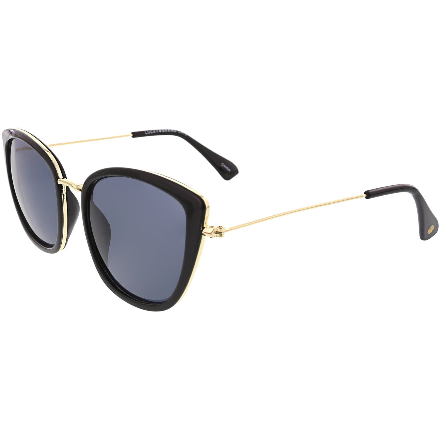 Lucky Brand - Lucky TRINBLA54 Mirrored Cat-Eye Sunglasses Black/Gold ...