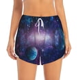 thumbnail image 2 of Balery Planets Stars And Galaxies1 Pantalones cortos deportivos para mujer con forro y dos bolsillos, elásticos, para entrenamiento, gimnasio, yoga-Large, 2 of 7
