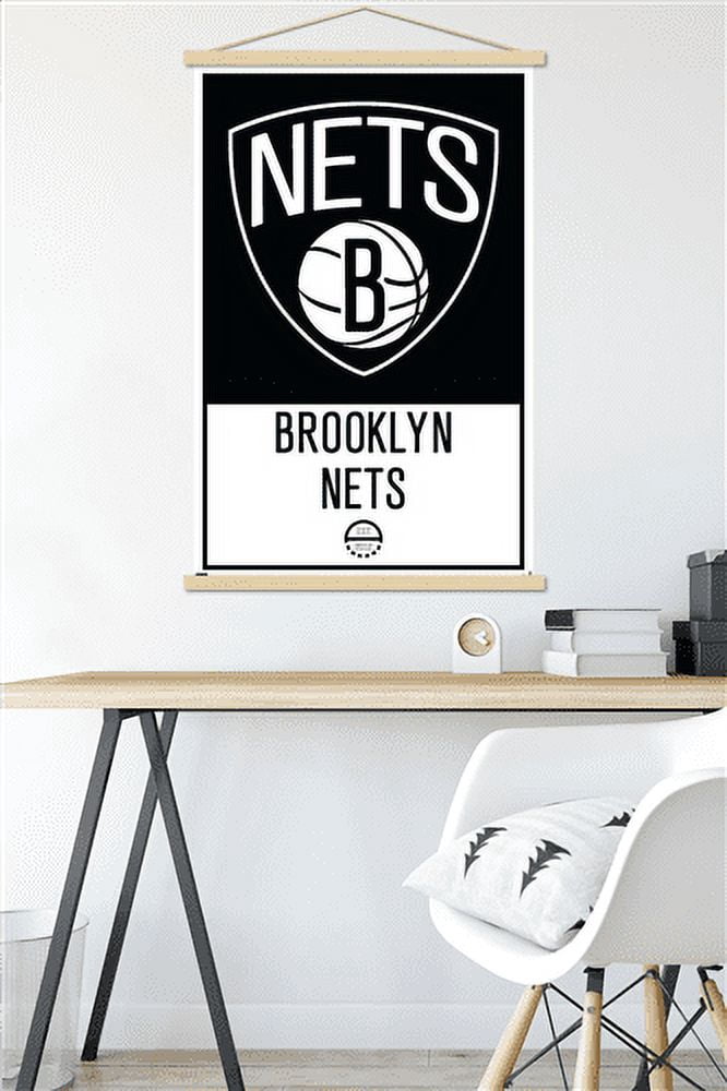 NBA Brooklyn Nets - Logo 21 Wall Poster with Magnetic Frame, 22.375" x 34"