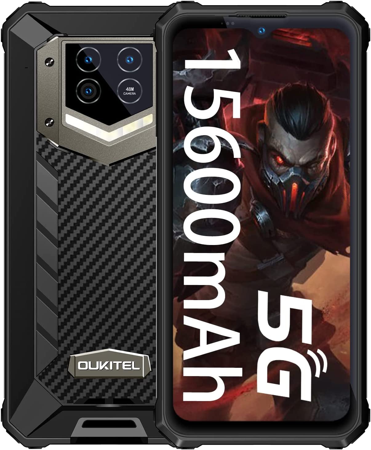 OUKITEL 5g Unlocked Rugged Smartphone, WP15 15600mAh Large Capacity