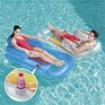 thumbnail image 2 of Eoozwa Pool Floats Adult, Pool Floaties with Cup Holder and Phone Holder, Pool r Float with Headrest, Backrest and Footrest, Thicken Plastic Inflatable Pool Float for Adult Pool Party Beach Cool, 2 of 3