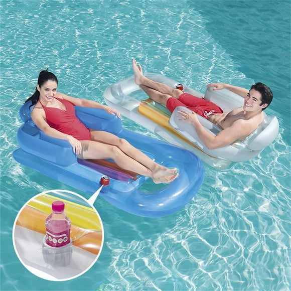 Oefntac Inflatable Armchair Pool Lounger Fashion Pool with Head Arm Rest - Swimming Pool Float for Adults