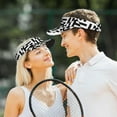 thumbnail image 7 of ZICANCN Sun Visors Hat for Women and Men, Black Geometric Seamless Repeat Beach Hats, Sports Hat for Golf Tennis Running, 7 of 7