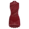 thumbnail image 4 of Choomomo Women's Lyrical Dance Dress Sleeveless Ruched Ballet Leotard Dress Modern Contemporary Dance Dresses Burgundy XL, 4 of 6