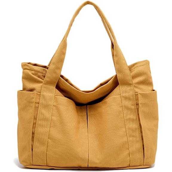 PIKADINGNIS Women Canvas Tote Bag Hobo Casual Shoulder Purse Large Capacity Messenger Handbags