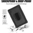 thumbnail image 6 of FIEWESEY for TCL Tab Pro 5G Case Built in Rotating Kickstand / Shoulder Strap Hand Strap Hybrid Shockproof Armor Kids Friendly Case for Nokia T20 / Vastking KingPad M10 10.36 inch - 2*Black, 6 of 6
