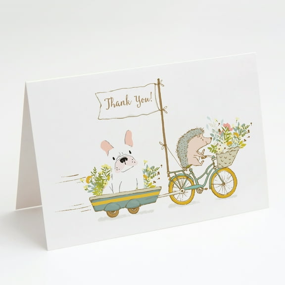 French Bulldog White Greeting Cards and Envelopes Pack of 8