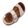 thumbnail image 4 of Gyujnb Girls Rose Gold Glitter Toe-Loop Sandals Adjustable Buckle Cork Footbed Summer Casual Shoes,9-9.5 Years, 4 of 8