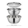 thumbnail image 3 of Multifunctional Stainless Steel Basin Three-Piece Set with Colander Filter, Large Capacity and Dishwasher-Safe Design for Washing Vegetables, Fruit and Rice, Ideal for Home, Camping and RV Kitchens, 3 of 9