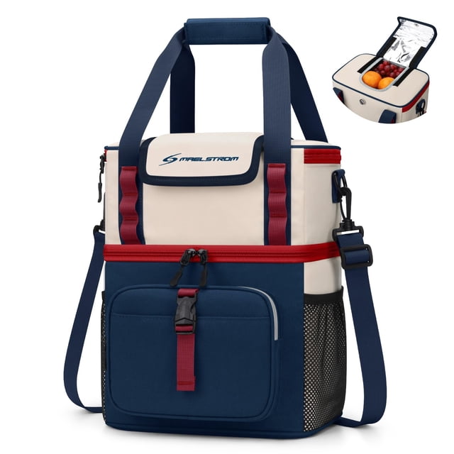 Lonchera aislante Cooler Maelstrom, 20 L, a prueba de fugas, azul y beige