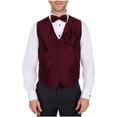 thumbnail image 1 of Men's Solid Dress Vest Bow Tie Burgundy for Tuxedo and Suit, 1 of 1