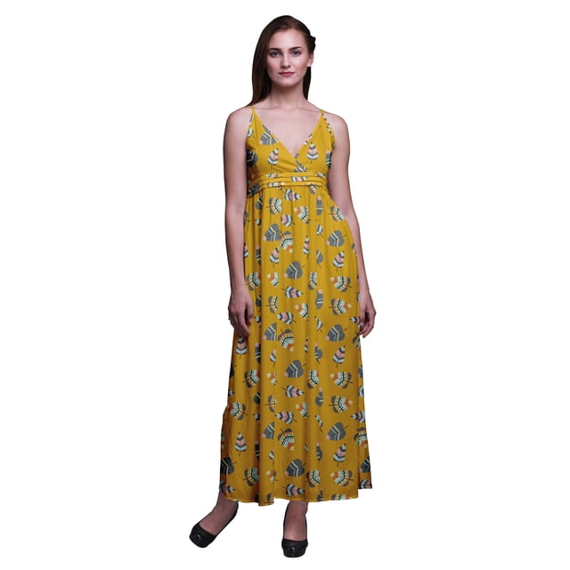 Bimba Robe Longue d'Été Sans Manches à Imprimé Teinture sur Nœuds Décontractée de Plage pour Femmes - Très Petit
