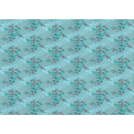 Ahgly Company Indoor Rectangle Patterned Seafoam Green Area Rugs, 3' x 5'