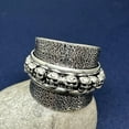 thumbnail image 2 of Skull Spinner Ring: Oxidized 925 Sterling Silver Gothic Biker Jewelry, 2 of 9