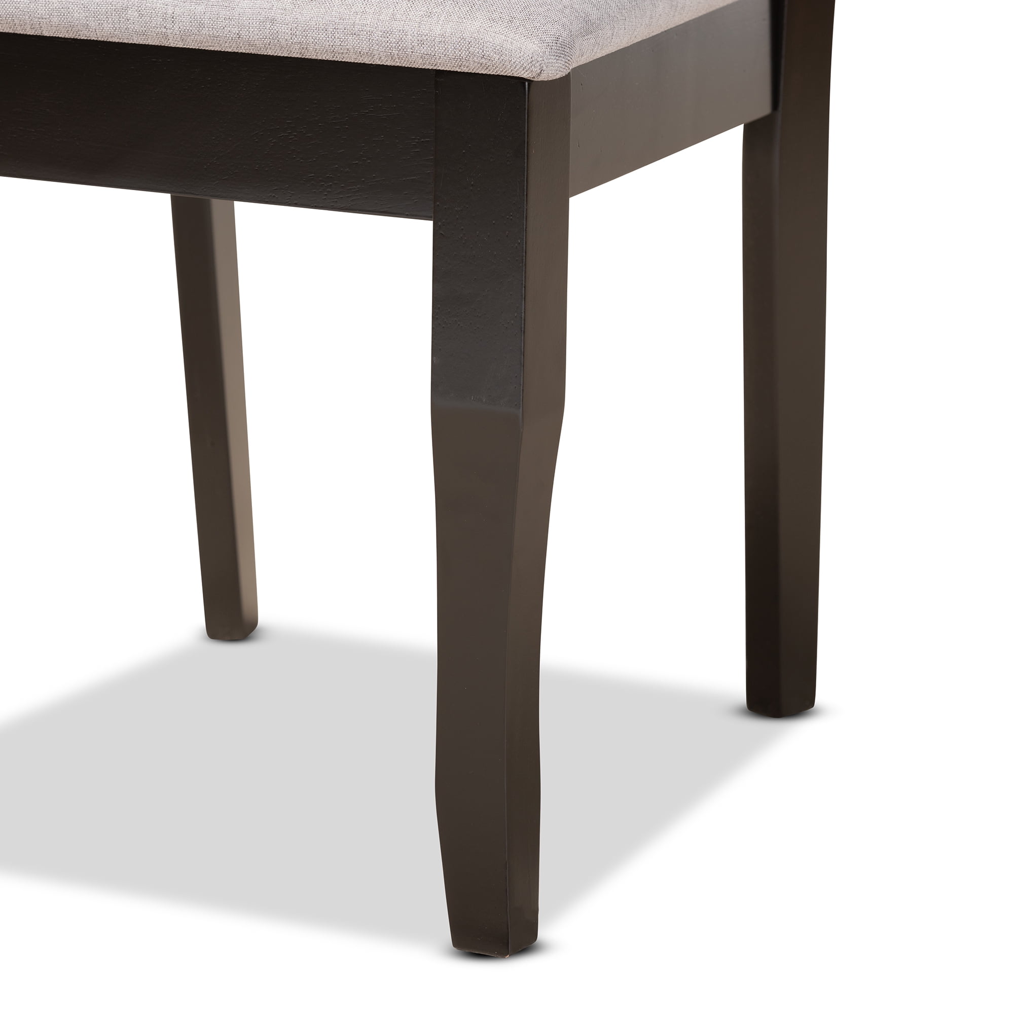 Baxton Studio Verner Modern and Contemporary Grey Fabric Upholstered and Dark Brown Finished Wood 7-Piece Dining Set