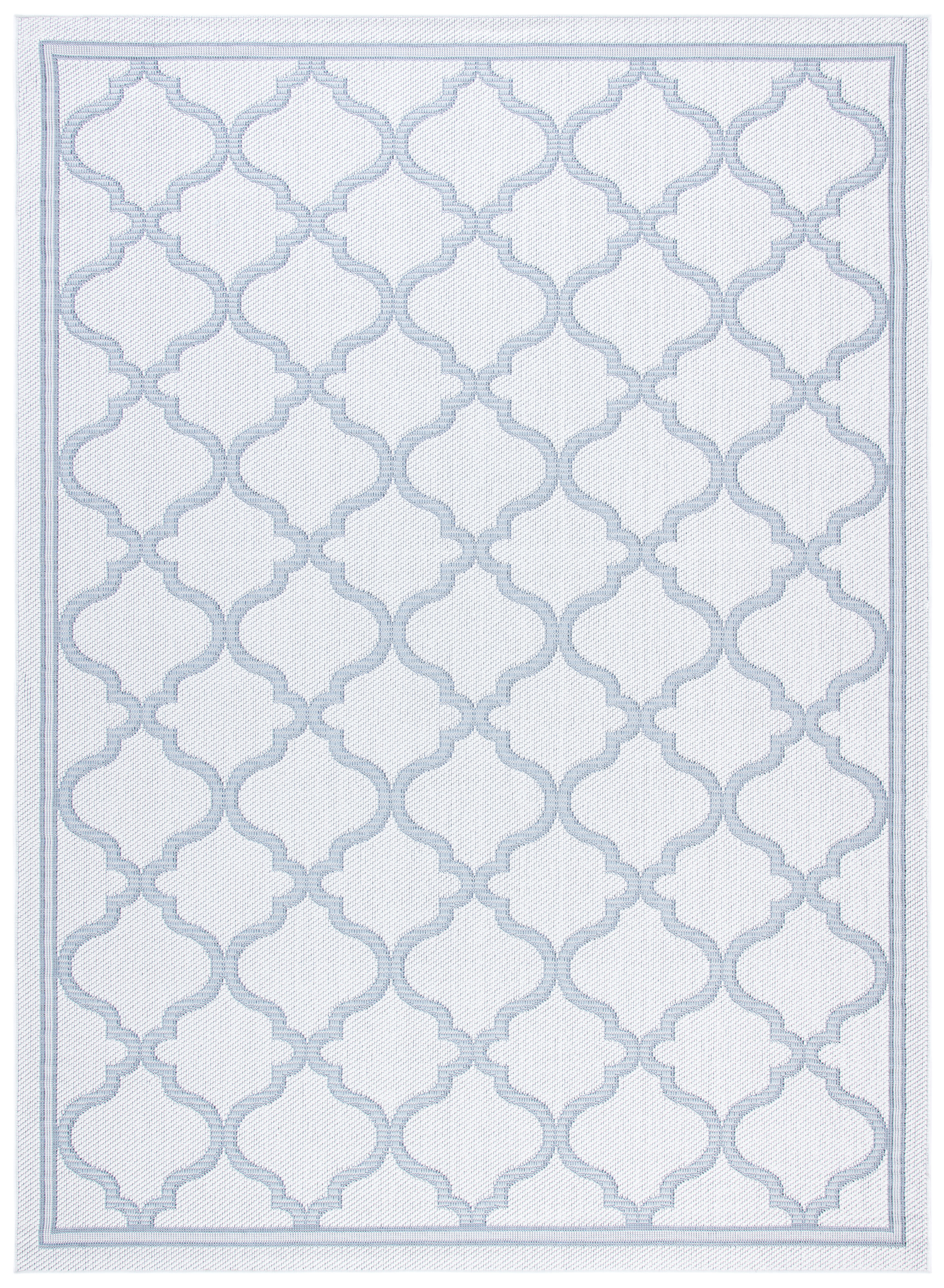 SAFAVIEH Machine Washable Rug Indoor/Outdoor Bermuda Collection - Indoor Outdoor BMU810D Bermuda Ivory / Light Blue Rug