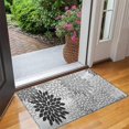 thumbnail image 2 of Black Floral and Petal Pattern Door Rugs,Washable Non Slip Door Mats Indoor,Decorative Door Mats,Entry Mat Indoor for Entrance,Bedroom,Kitchen,Bathroom,17"x30", 2 of 6
