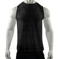 thumbnail image 4 of FRSASU Men's Knitted Tank Tops Casual Hollow Out Sleeveless T Shirts Summer Breathable Round Neck Vest Black, 4 of 6