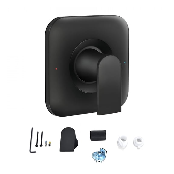 HIBIBUD Black Shower Faucet Handle Kit Stainless Steel Stylish Easy Installation