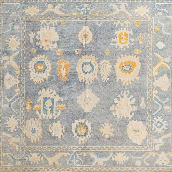 Ahgly Company Indoor Square Abstract Dark Gray Abstract Area Rugs, 7' Square