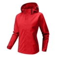 thumbnail image 1 of Bmisegm Ladies Solid Color Windproof Spring and Autumn Couples with Soft Jacket Windbreaker Womens Coats Red XXXL, 1 of 3