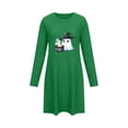 thumbnail image 5 of Women's Halloween Cute Print Lounge Dress Long Sleeve Crew Neck Casual Sleepwear Nightgown, 5 of 6