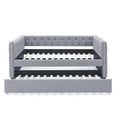 thumbnail image 3 of Solid and Stable Daybed with Trundle Upholstered Tufted Sofa Bed, with Button and Copper Nail On Square Arms,Full Daybed & Twin Trundle(85"X57"X31,5") (Grey), 3 of 12