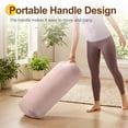 thumbnail image 2 of ROFIEJOX Rectangular Yoga Bolster Pillow, 25" x 12" x 5" Restorative Yoga Cushion with Removable Machine-Washable Velvet Cover and Carry Handle, Pink, 2 of 7