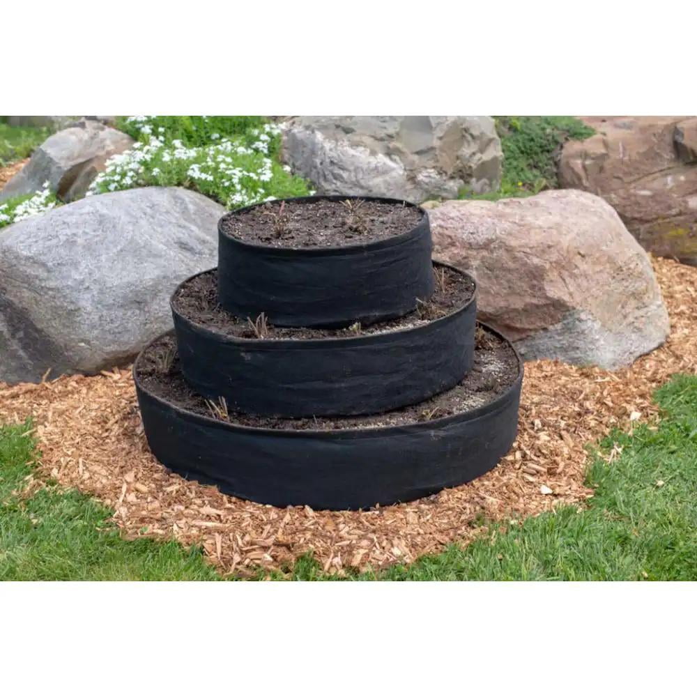 Gardens Alive! Geo-Textile Grow Tub 3-Tiered Strawberry Planter - Hold 25+ Plants - 24 In tall x 36 In Diameter