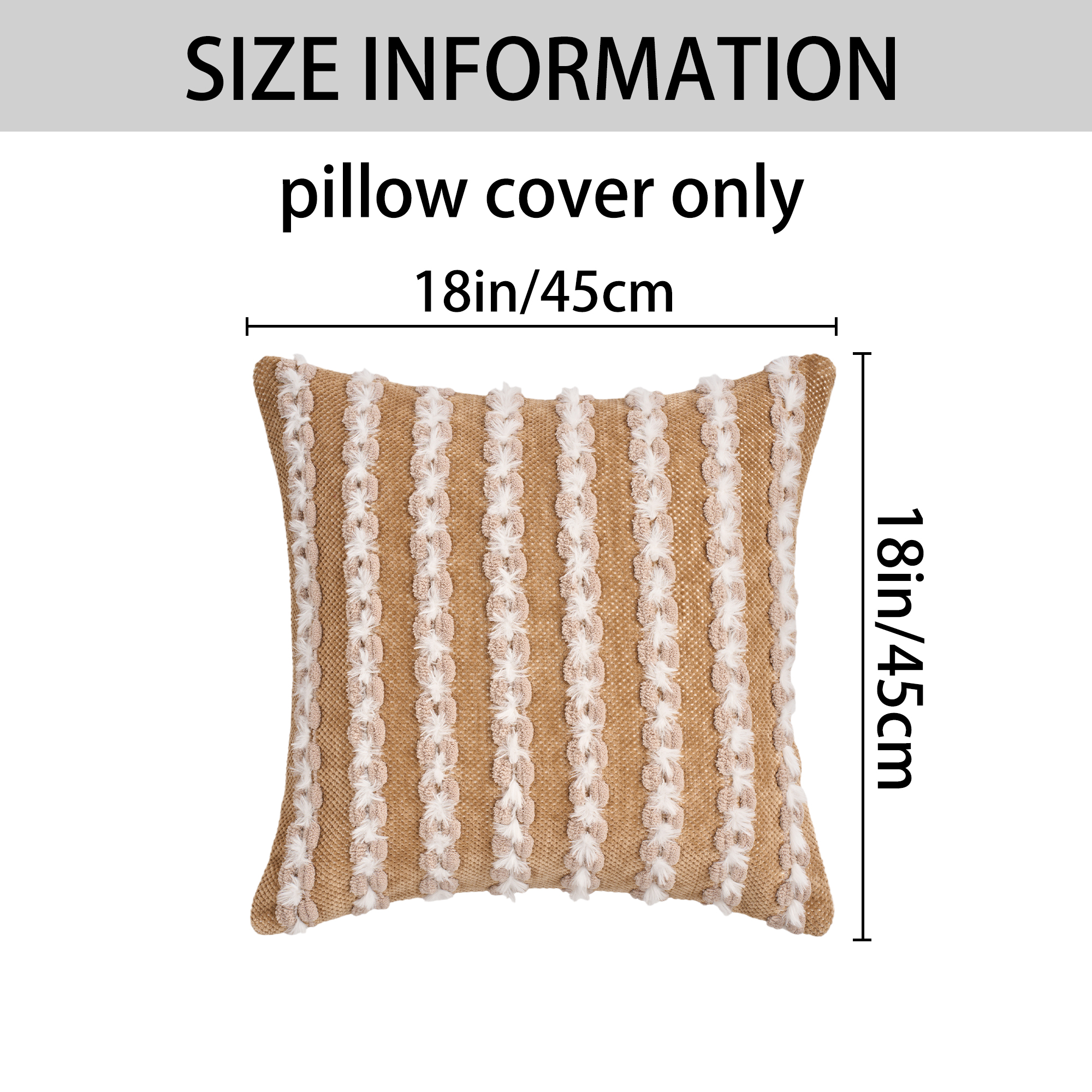 Unique Bargains Striped Linen Throw Pillow Covers Decorative Cushion Cases Brown