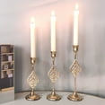 thumbnail image 6 of chaungfeng 3 Pcs Tall Gold Candle Holders, Taper Bow Candle Holders for Wedding Christmas Table Centerpieces, Candlestick Holder Party Supplies (Gold, Spade), 6 of 6