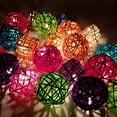 thumbnail image 5 of 20 Pcs Vase Filler Decorative Balls, 2.4/2/1.6/1.2" Light Blue/White/Light Brown/Dark Brown Wicker Rattan Decor, 5 of 7
