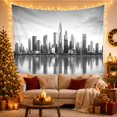 thumbnail image 3 of Monochrome City Skyline Above Calm Water, Serene Minimalist for Cityscape Fans, Urban Wall Art, Housewarming Gift, Tapestry Wall Hanging for Bedroom and Living Room, 3 of 7