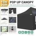 thumbnail image 3 of SANOPY 10'x20' Ez Pop up Canopy Party Tent with 6 Sidewalls, Waterproof and Sun Shelter Heavy Duty Canopy for Market with Carry Bag, Black, 3 of 8