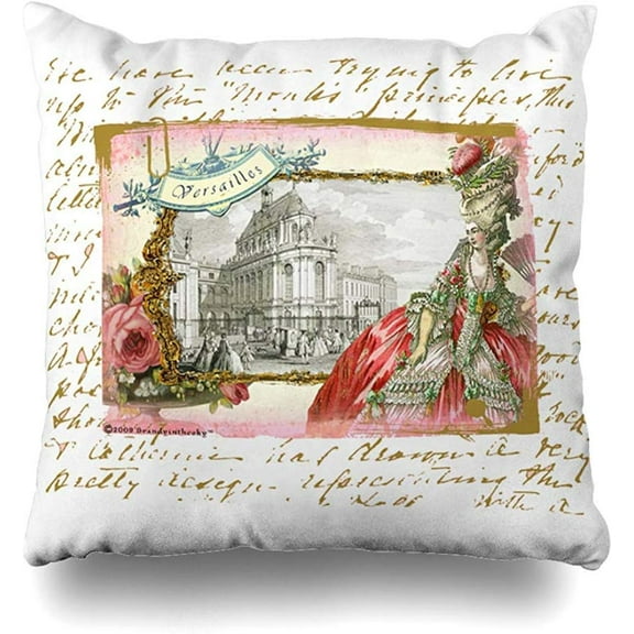 Throw Pillow Covers Marie Antoinette at Versailles Pillowslip Square Sofa Cute 18 x 18 Inches Cushion Cases Pillowcases