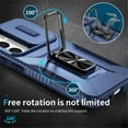 thumbnail image 3 of For Samsung Galaxy S24 5G/25 5G Slim Fit Shockproof Hybrid with Slide Camera Cover & Rotated Ring Kickstand, [Military-Grade] Phone Case For Samsung Galaxy S24 5G/25 5G 6.2",Blue, 3 of 8