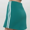 thumbnail image 4 of Active Women's Athletic Mini Skirt with Contrast Side Stripes and Built-In Shorts for Support - Large, Olive Green, 4 of 5