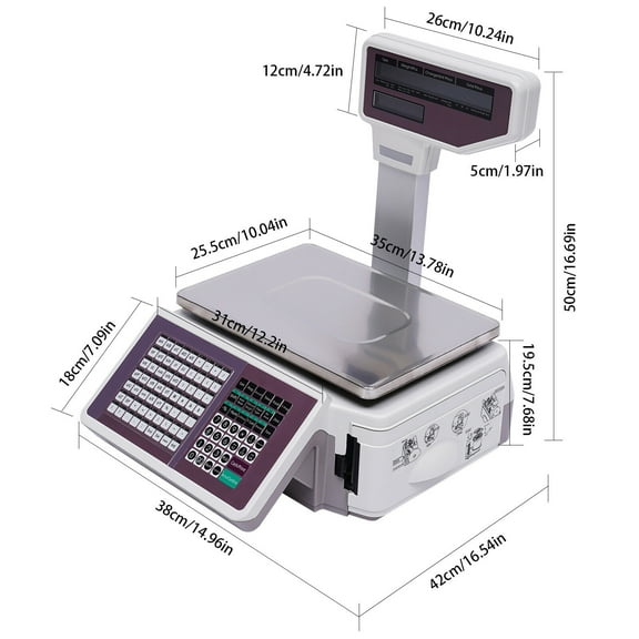 Digital Deli Meat Food Computing Retail Price Scale 66LBs Retail with TD printer
