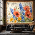 thumbnail image 6 of Floral Garden Botanical with Main Consists Fully, Nostalgic Vintage for Botanical Art Lovers, Wall Decor, Mother'S Day Gift, Tapestry Wall Hanging for Dorm and Living Room, 6 of 7