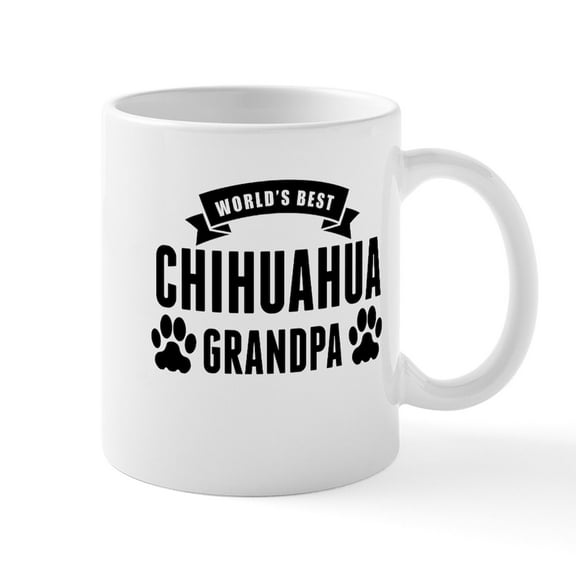 CafePress - Worlds Best Chihuahua Grandpa Mugs - 11 oz Ceramic Mug - Novelty Coffee Tea Cup