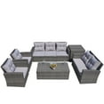 thumbnail image 5 of Direct Wicker 6-Piece Outdoor Patio Furniture Set Wicker Sectional Sofa Set with Cushions, Grey, 5 of 8