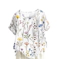 thumbnail image 2 of Cilsoka Fashion Tops for Women 2026, Womens Ruched Tops 2026 Spring Summer Tunics Short Sleeve V Neck T Shirts Casual Dressy Tee with Side Shirring, Graphic Trendy Tees, 2 of 3