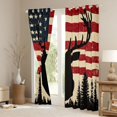 thumbnail image 3 of Homewish Safari Deer Silhouette Black Out Curtains,American Flage Pattern Curtains Pack of 2 (42x63 Each),Red Beige Black Bedroom Curtains For Boys Teens,Super Cozy Room Decor, 3 of 6