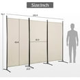 thumbnail image 3 of FDW 3 Panel Room Divider 5.9FT Partition Room Separators with Metal Frame Portable(Beige), 3 of 8